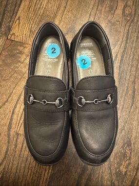 Geox Boy black Leather Slip-On Loafers
